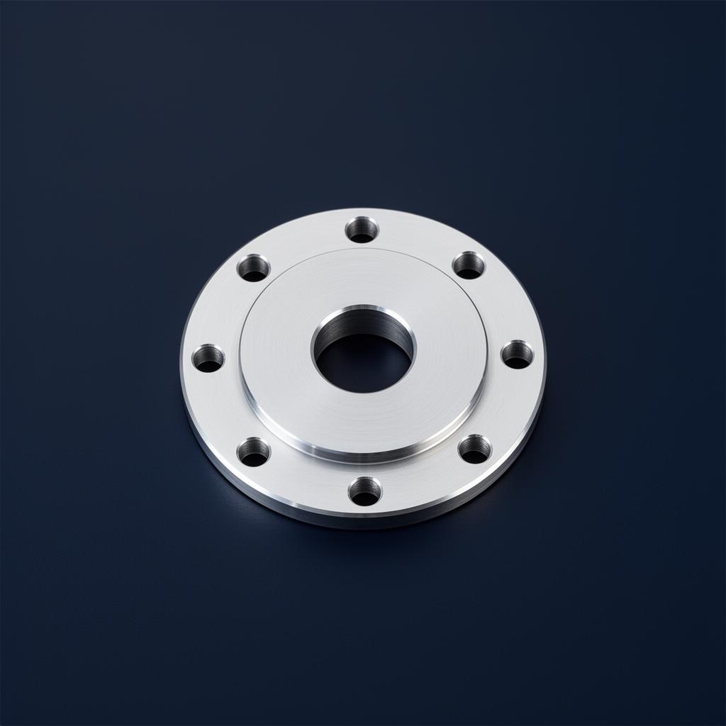 CNC machined aluminium flat flange (FF) for industrial piping